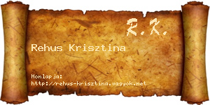 Rehus Krisztina névjegykártya